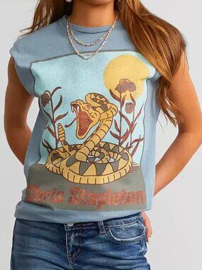 NWT Chris Stapleton Snake Band T-Shirt in Soft blue Medium
